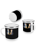 Mr. & Mrs. Panda Camping Emaille Tasse Hochzeitsreise Ewige Lieb... in Schwarz