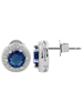 Adeliás Damen Ohrstecker aus 925 Silber mit Zirkonia in blau