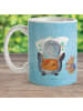 Mr. & Mrs. Panda Kindertasse Pinguin & Maus Wanderer ohne Spruch in Eisblau