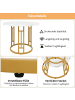 ABRIHOME Runder Esstisch aus Metall und MDF-Marmor in Gold