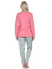 NORMANN Schlafanzug langarm Pyjama Pyjamahose Kiwi print - 86366 in pink