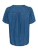 CULTURE Kurzarm-Bluse CUlivie Relaxed fit in Dark Blue Wash