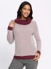 Sieh an! Rollkragen-Pullover in bordeaux-ecru-gemustert