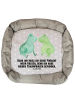 Mr. & Mrs. Panda Hundekissen Frosch Liebe mit Spruch in Grau Pastell