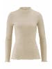 Hessnatur Hessnatur Mock-Neck Longsleeve Pointelle aus reiner Bio-Merinowolle in sand