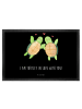 Mr. & Mrs. Panda Fußabtreter Schildkröten Paar mit Spruch in Schwarz