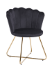 SalesFever Polsterstuhl 2er-Set im Muschel‑Design Samt mit goldfarbenem Gestell in Schwarz