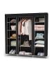 Intirilife Stoffschrank 150x175x45 cm in RABEN SCHWARZ