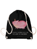 Mr. & Mrs. Panda wander rucksack Einhorn Schwein mit Spruch in Schwarz