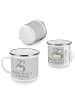 Mr. & Mrs. Panda Camping Emaille Tasse Eheversprechen für immer ... in Heather Grey