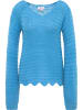 IZIA Damen Strickpullover in Mittelblau