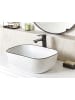 Beliani Waschbecken XERT in Weiß/Schwarz - (W) 46 x (H) 14 x (L) 33 cm
