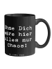 Mr. & Mrs. Panda Kaffeetasse Spruch Reinigungskraft Held mit Spruch in Schwarz
