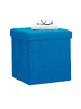 relaxdays Faltbarer Sitzhocker in Blau - (B)38 x (H)38 x (T)38 cm