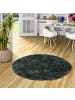 Pergamon Luxus Super Soft Fellteppich Aspen Rund Meliert in Petrol Mix