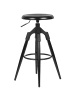 KADIMA DESIGN Industrie Barhocker TIBER, höhenverstellbar, drehbar, Eisenmaterial in Schwarz