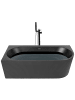 Beliani Eckbadewannen GOCTA in Schwarz - (W) 80 x (H) 60 x (L) 170 cm rechtsseitig