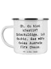 Mr. & Mrs. Panda Camping Emaille Tasse Spruch Kreatives Chaos mi... in Weiß