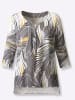 creation L Druckbluse in anthrazit-ocker-bedruckt