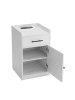 Tphecda Nachttisch mit Steckdose & USB in Weiß 40x40x64 cm