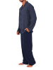 NORMANN Langarm Schlafanzug Pyjama zum durchknöpfen - 86527 in marine
