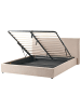 Beliani Doppelbett LAVAUR in Beige - (W) 203 x (H) 100 x (L) 220 cm