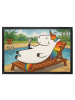 Mr. & Mrs. Panda Schmutzmatte Einhorn Blümchentail Design ohne Spruch in Weiß