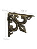 relaxdays 4 x Regalwinkel Lilien Ornamen in Bronze