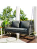 ABRIHOME Hollywoodschaukel in Grau Rattan mit grauen Kissen 2 Sitze