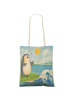 Mr. & Mrs. Panda Shopper Pinguin Surfer Design ohne Spruch in Weiß