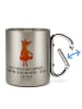 Mr. & Mrs. Panda Outdoor Becher Fuchs Laterne mit Spruch in Silber