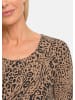 GOLDNER Kurzgröße:  Jersey-Shirt mit Leo Print in caramel / schwarz / gemustert