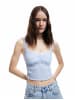 KOTON BLUSE SS in Blau Karomuster