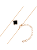 Lulu & Jane Halskette Kleeblatt aus Messing mit Zirkonia in gelbgold