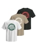 Jack and Jones 3er Pack T-Shirts JPRBLUBARON SS Tee Crew Neck in Mehrfarbig