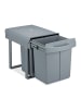 relaxdays Mülltrennsystem Grau Deluxe 1x20L + 2x10L