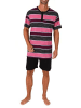 NORMANN kurzarm Schlafanzug Shorty Streifen - 80211 in pink