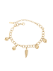 faina Women Chain Link Bracelet With Charms in Gold