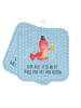 Mr. & Mrs. Panda Topfuntersetzer Hummer Weizen mit Spruch in Blau Pastell