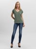 Vero Moda Basic Stretch T-Shirt V-Neck VMFILLI in Grün-2