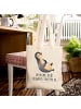 Mr. & Mrs. Panda Shopping Tasche Pinguin Lachen mit Spruch in Creme