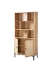 CALICOSY Bücherregal JAYA in Helles Holz - (W) 80  x (H) 175  x (L) 35  cm