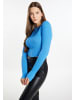 myMo Damen Cropped Strickjacke in Himmelblau