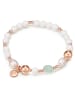 Lulu & Jane Perlen-Armband Metall-Legierung Aquamarin in roségold