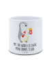 Mr. & Mrs. Panda Blumentopf Pinguin Pommes mit Spruch in Weiß