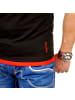 RESLAD T-Shirt basic San Diego in schwarz-rot