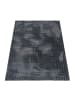 KADIMA DESIGN Hochflor Teppich waschbar Unifarben Struktur Schlafzimmer in Anthrazit