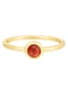 Glanzstücke München Ring aus Sterling Silber mit Granat in gelbgold