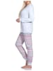 NORMANN Langarm Schlafanzug Pyjama Bündchen Ethnolook - 78514 in hellblau