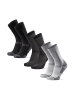 DANISH ENDURANCE Socken Classic Hiking Crew in black/light grey/dark grey